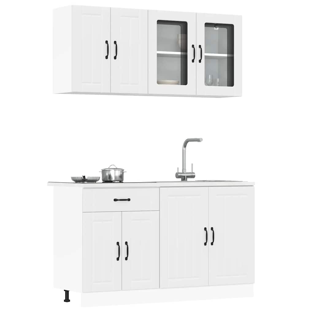 4-tlg. Küchenschrank-Set Lucca Weiß Holzwerkstoff