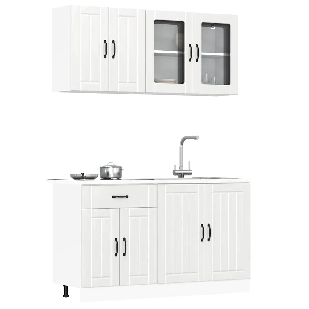 4-tlg. Küchenschrank-Set Lucca Hochglanz-Weiß Holzwerkstoff