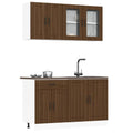 4-tlg. Küchenschrank-Set Lucca Braun Eichen-Optik Holzwerkstoff