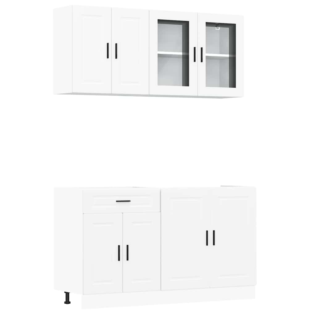 4-tlg. Küchenschrank-Set Porto Weiß Holzwerkstoff