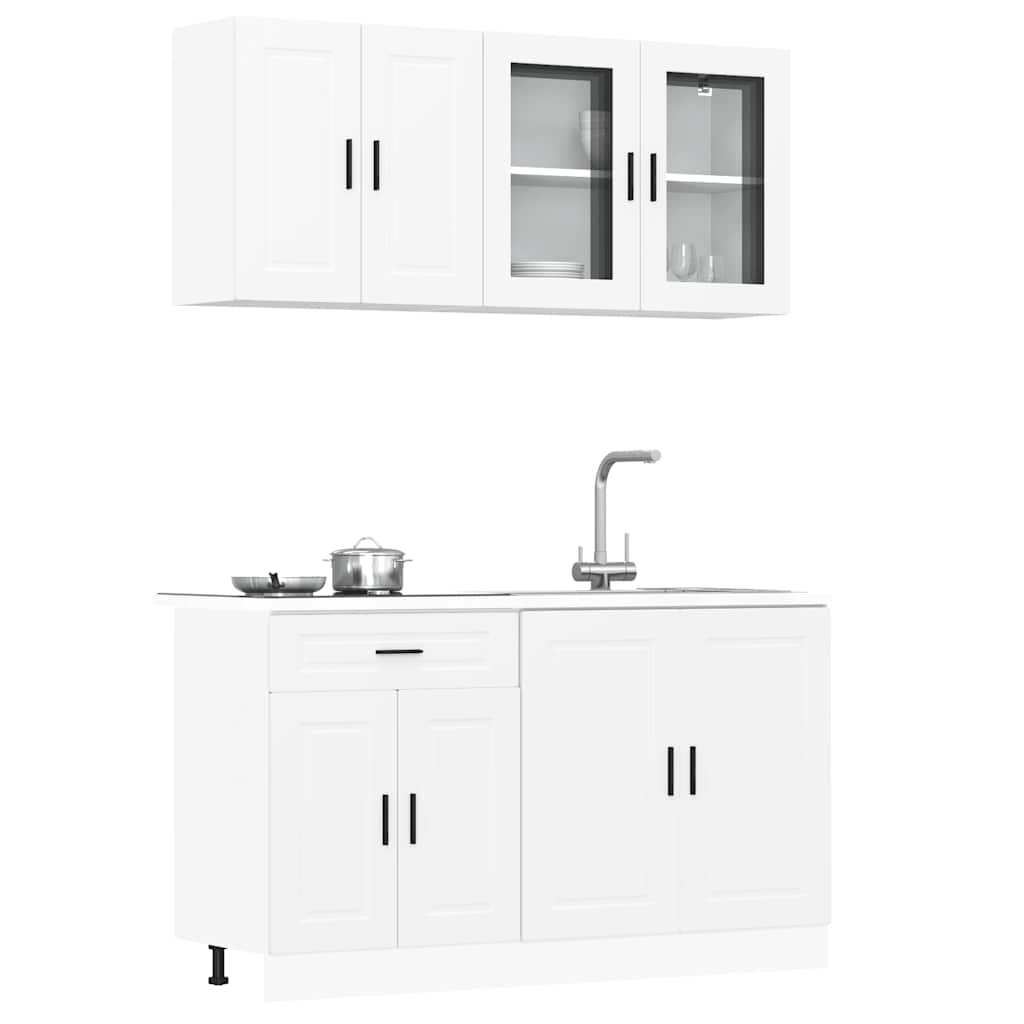 4-tlg. Küchenschrank-Set Porto Weiß Holzwerkstoff