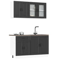 4-tlg. Küchenschrank-Set Porto Schwarz Holzwerkstoff