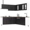 11-tlg. Küchenschrank-Set Lucca Schwarz Holzwerkstoff