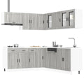 11-tlg. Küchenschrank-Set Porto Grau Sonoma Holzwerkstoff