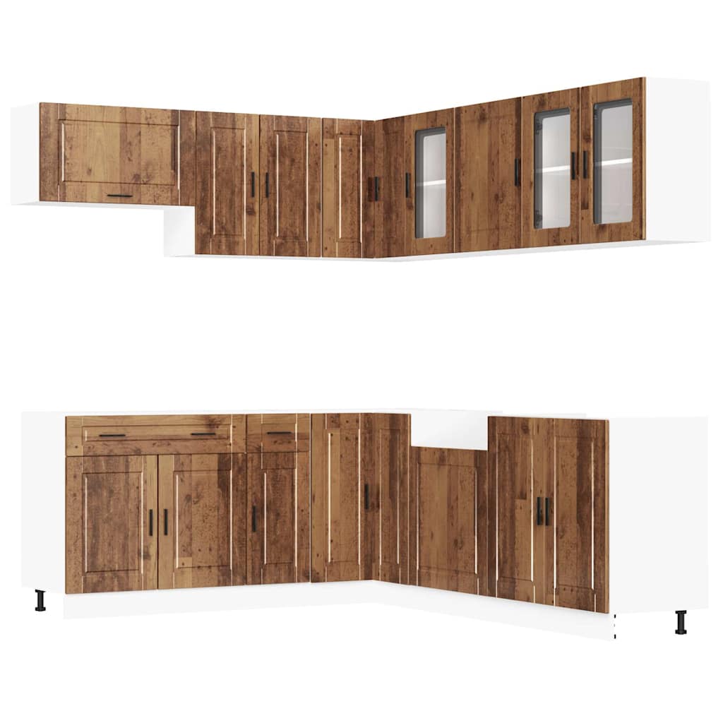 11-tlg. Küchenschrank-Set Porto Altholz-Optik Holzwerkstoff