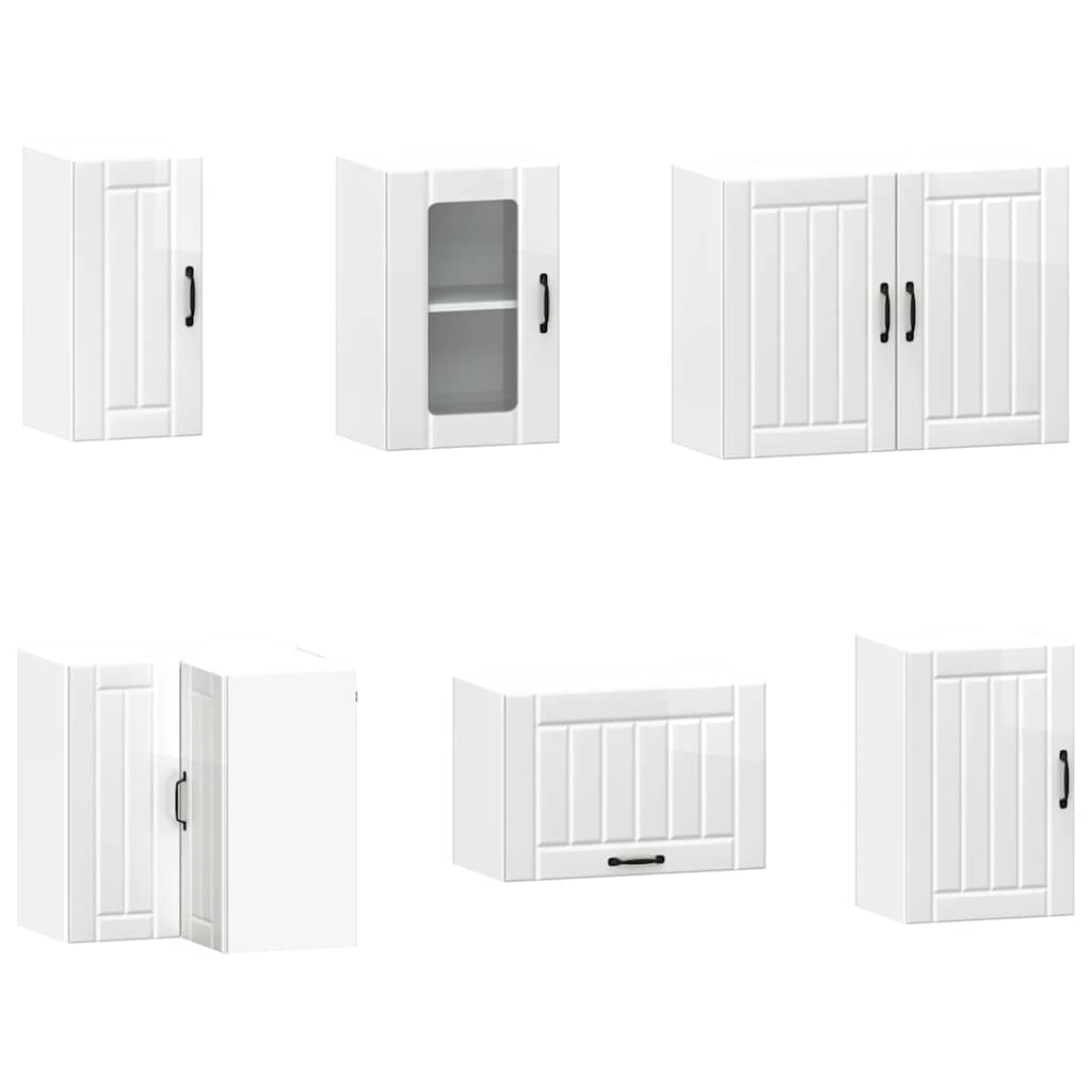 11-tlg. Küchenschrank-Set Kalmar Hochglanz-Weiß Holzwerkstoff