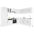 14-tlg. Küchenschrank-Set Kalmar Hochglanz-Weiß Holzwerkstoff
