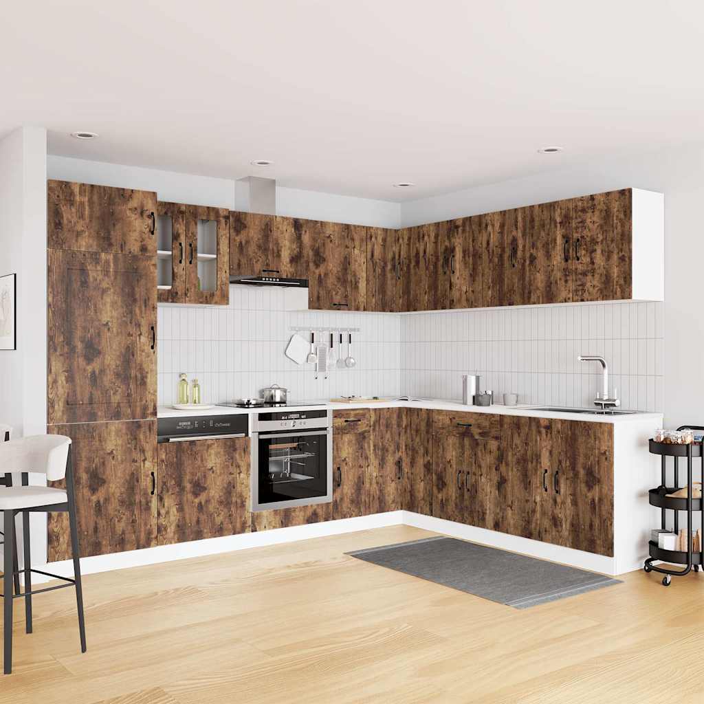 14-tlg. Küchenschrank-Set Kalmar Räuchereiche Holzwerkstoff