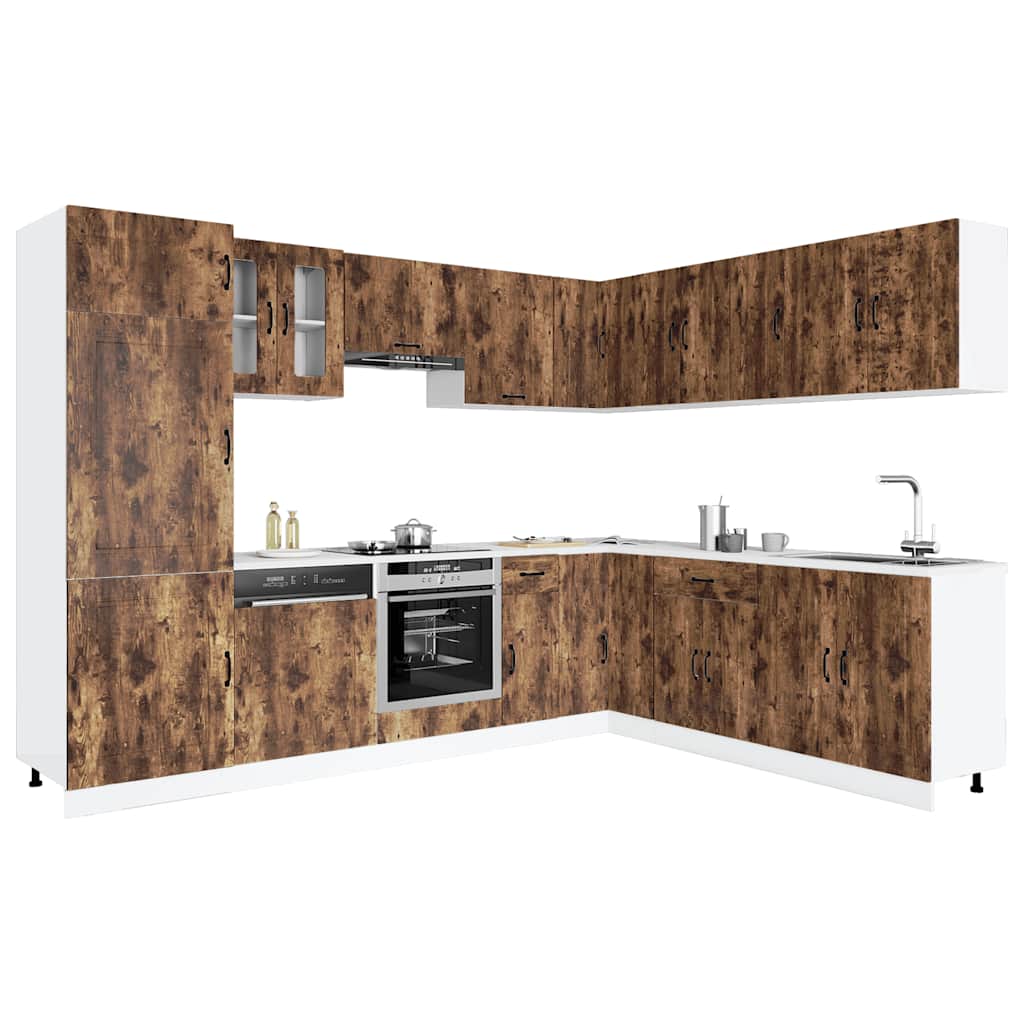 14-tlg. Küchenschrank-Set Kalmar Räuchereiche Holzwerkstoff