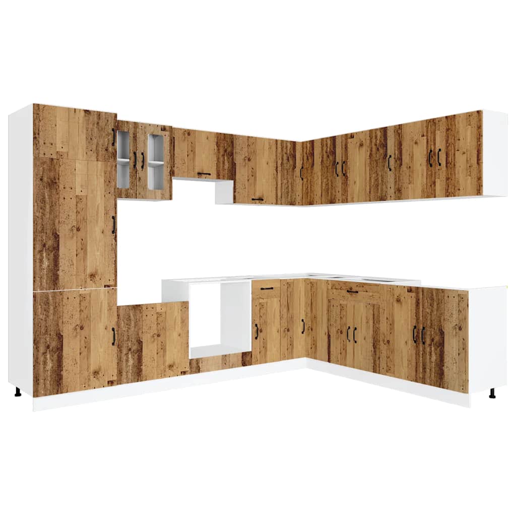 14-tlg. Küchenschrank-Set Kalmar Altholz-Optik Holzwerkstoff