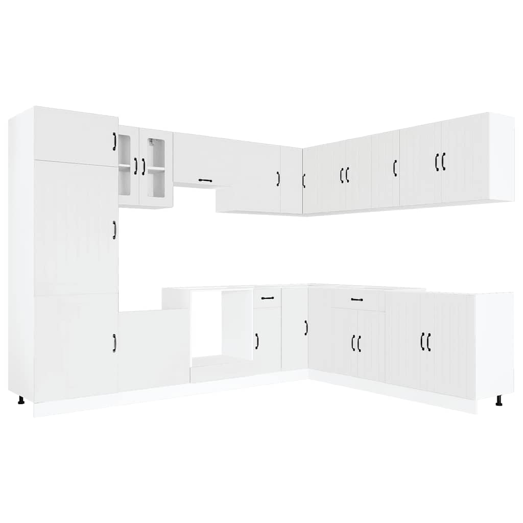 14-tlg. Küchenschrank-Set Lucca Weiß Holzwerkstoff