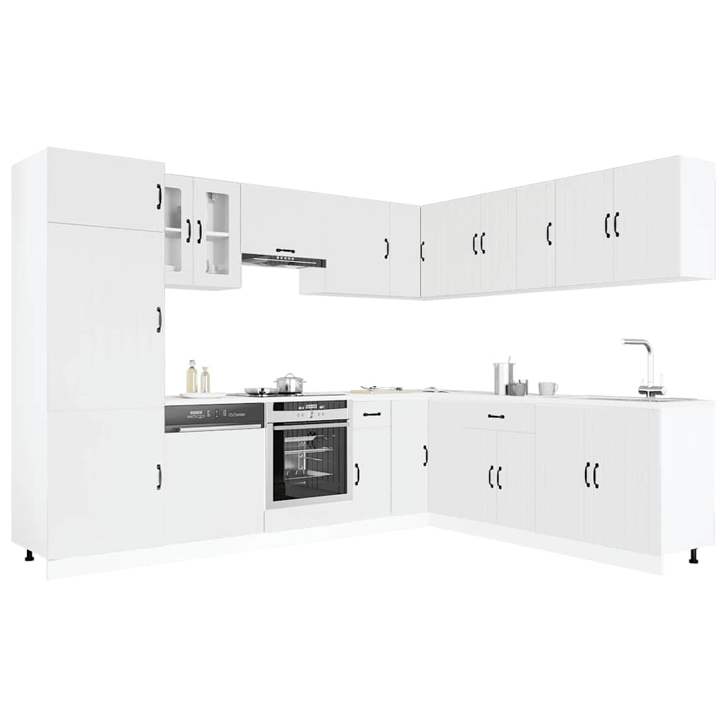 14-tlg. Küchenschrank-Set Lucca Weiß Holzwerkstoff
