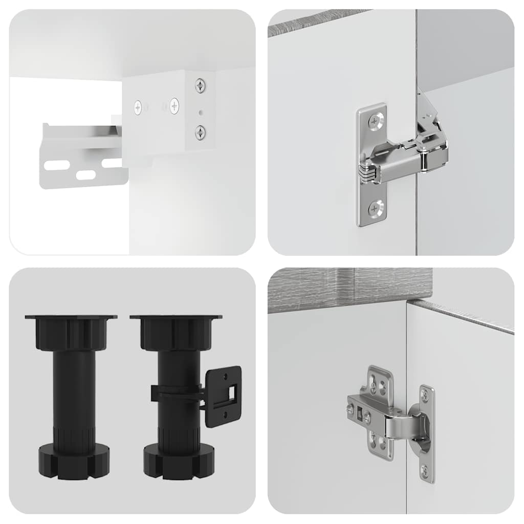 14-tlg. Küchenschrank-Set Lucca Grau Sonoma Holzwerkstoff