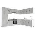 14-tlg. Küchenschrank-Set Lucca Grau Sonoma Holzwerkstoff