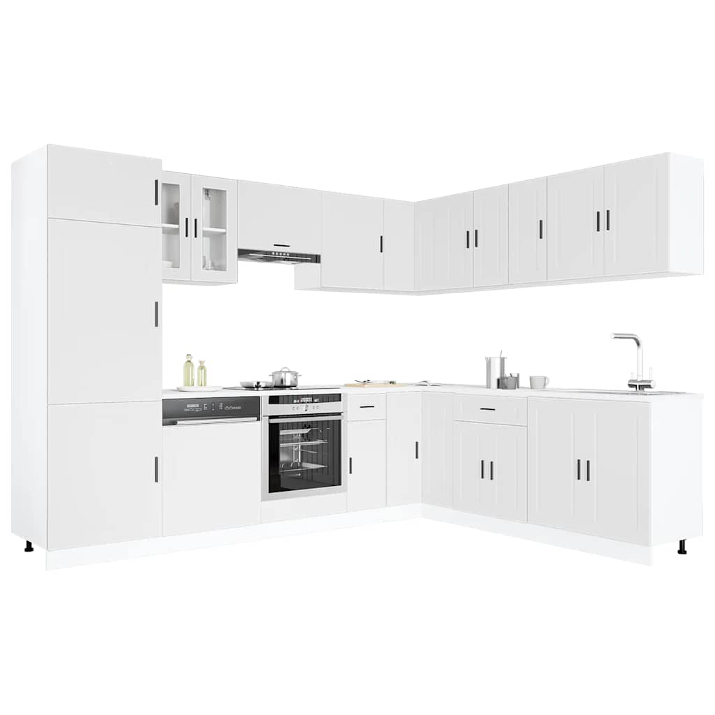 14-tlg. Küchenschrank-Set Porto Weiß Holzwerkstoff