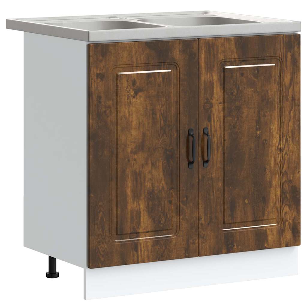 Küchenschrank mit Speicher Kalmar 2 pcs Braun 80 x 46 x 81.5 cm