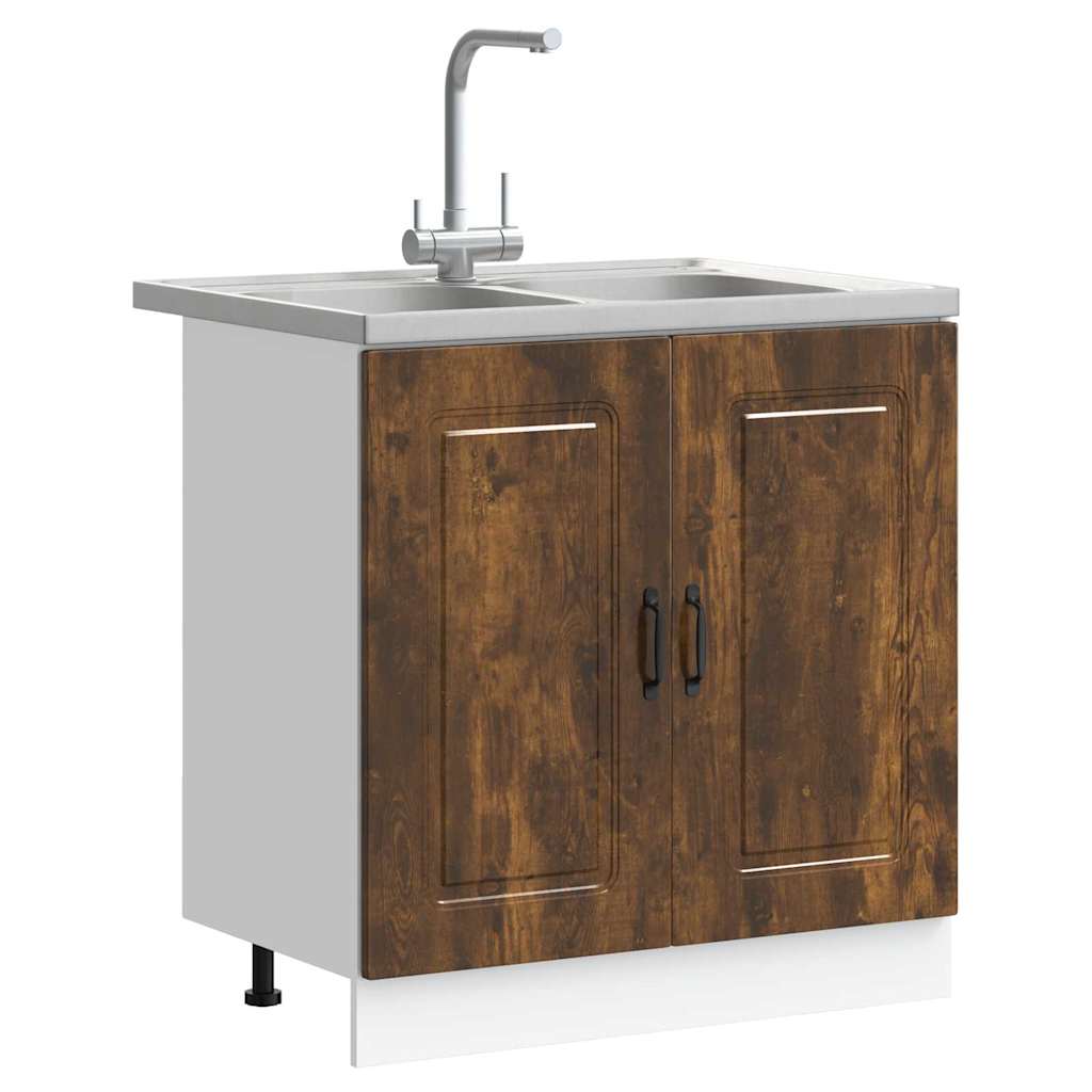 Küchenschrank mit Speicher Kalmar 2 pcs Braun 80 x 46 x 81.5 cm