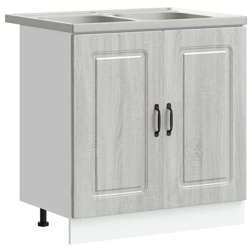 Küchenschrank mit Tür Kalmar Graues Sonoma 80 x 46 x 81.5 cm