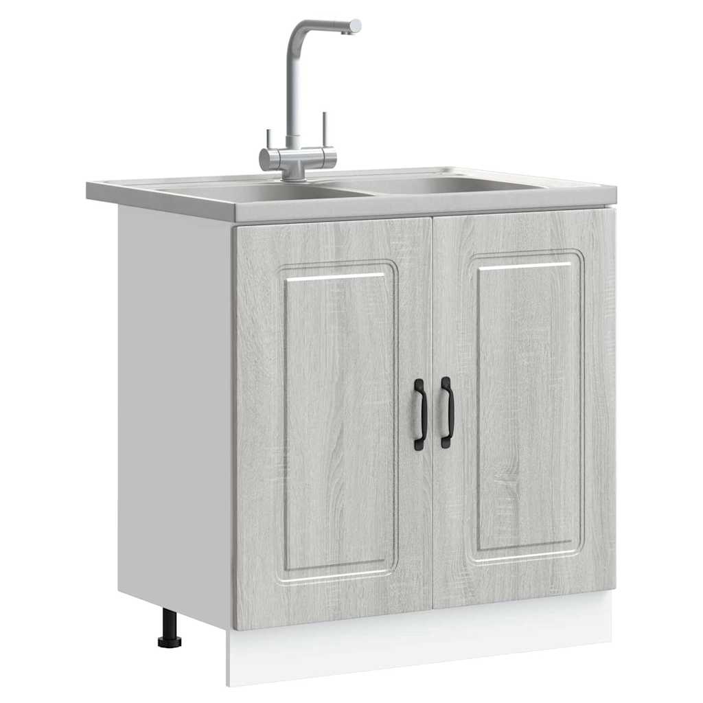 Küchenschrank mit Tür Kalmar Graues Sonoma 80 x 46 x 81.5 cm