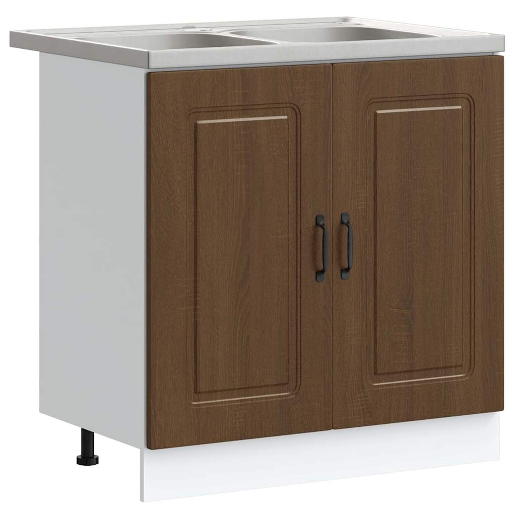 Küchenschrank Kalmar Braun Eichen-Optik 80 x 46 x 81.5 cm