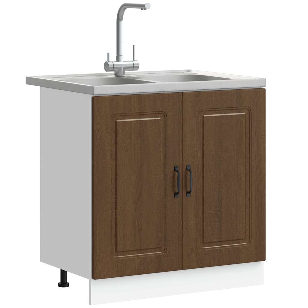 Küchenschrank Kalmar Braun Eichen-Optik 80 x 46 x 81.5 cm