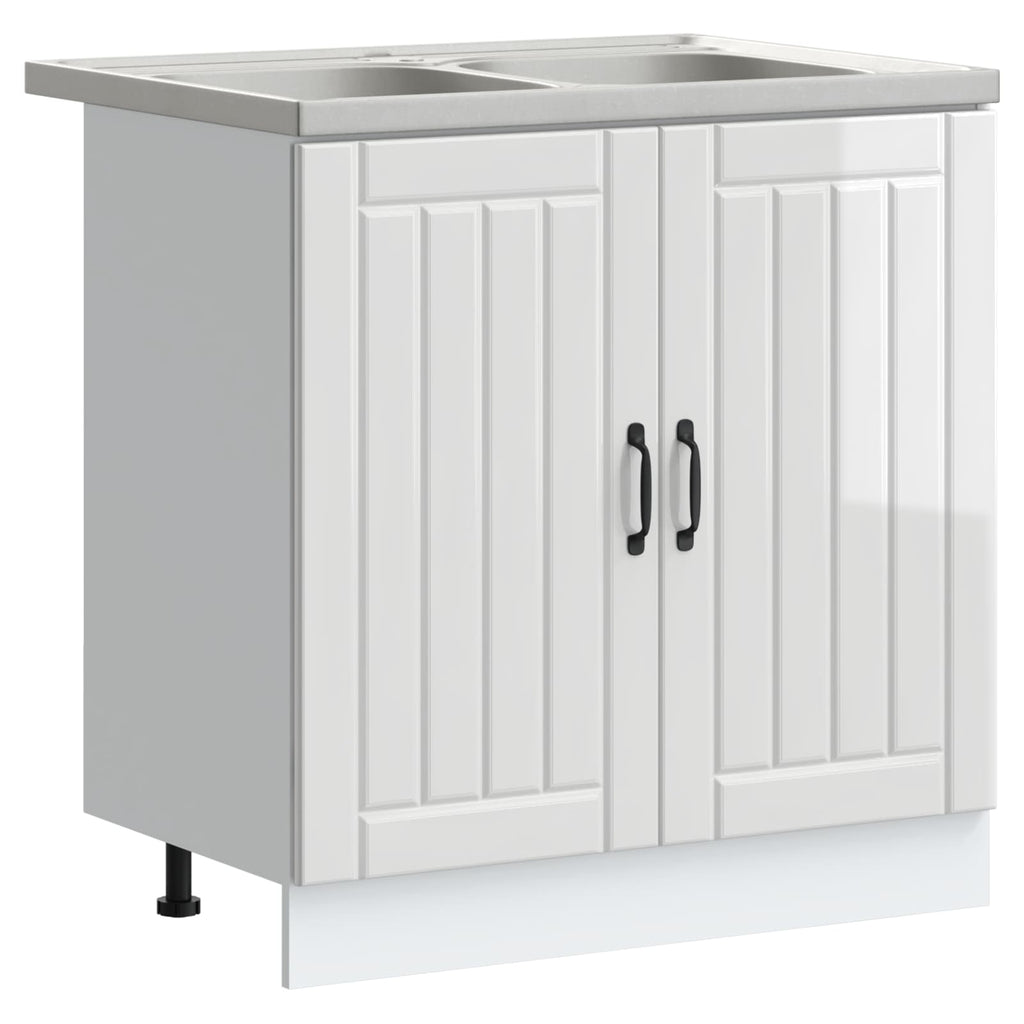 Waschbecken-Unterschrank mit Tür Lucca 2 pcs Hochglanz Weiß