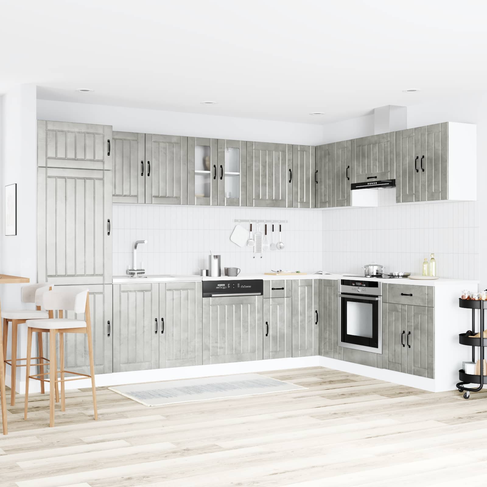 Waschbecken-Unterschrank Lucca 2 pcs Beton Grau Holzwerkstoff