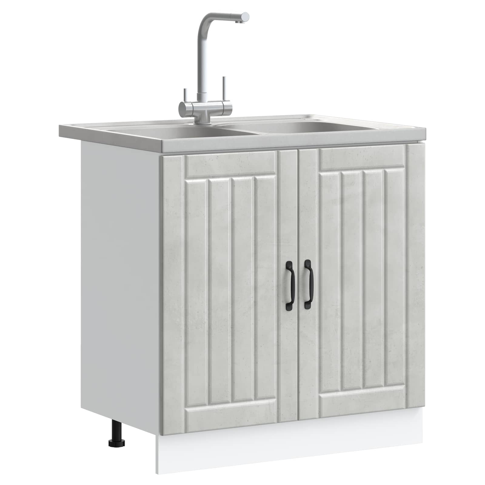 Waschbecken-Unterschrank Lucca 2 pcs Beton Grau Holzwerkstoff