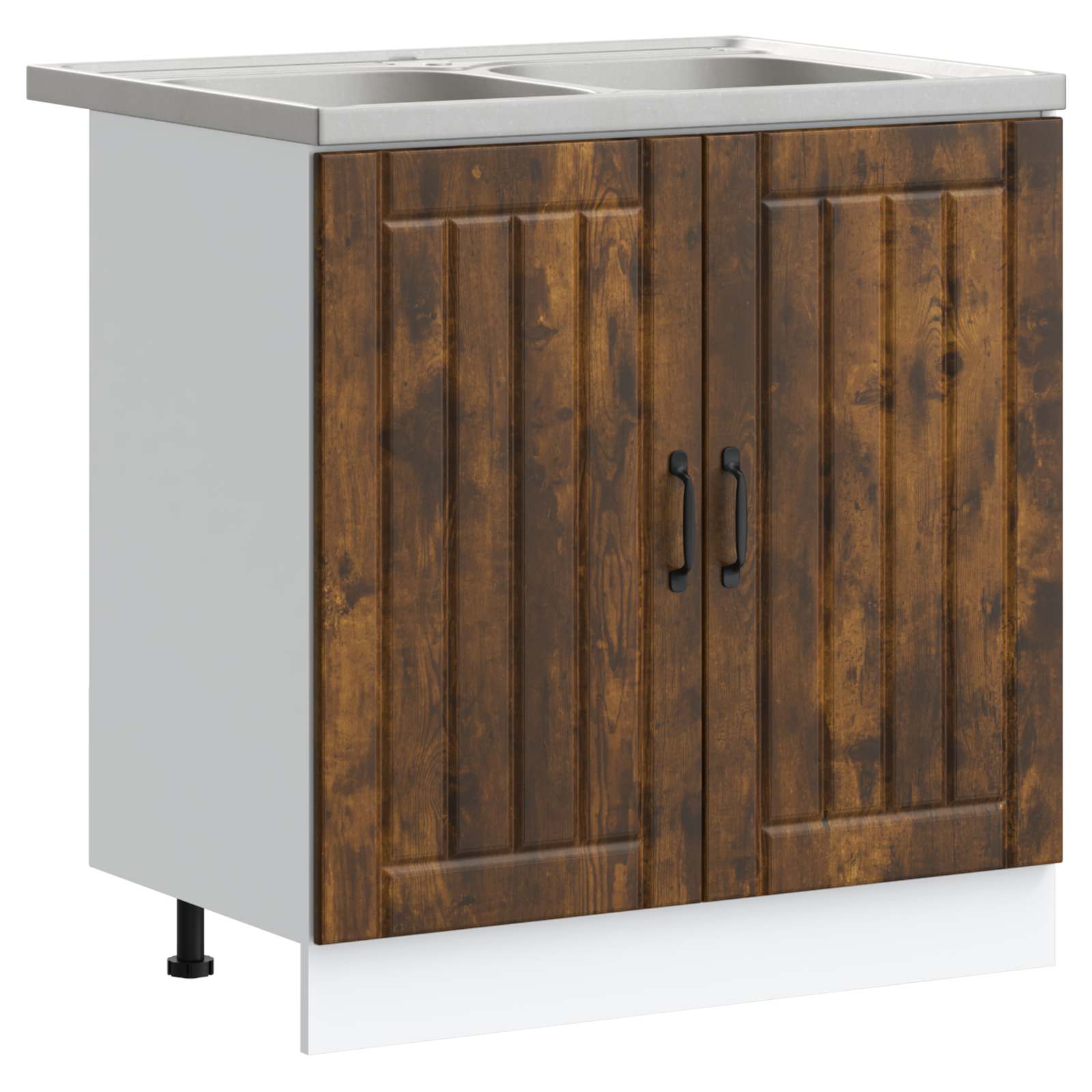 Waschbecken-Unterschrank mit Tür Lucca 2 pcs Geräucherte Eiche