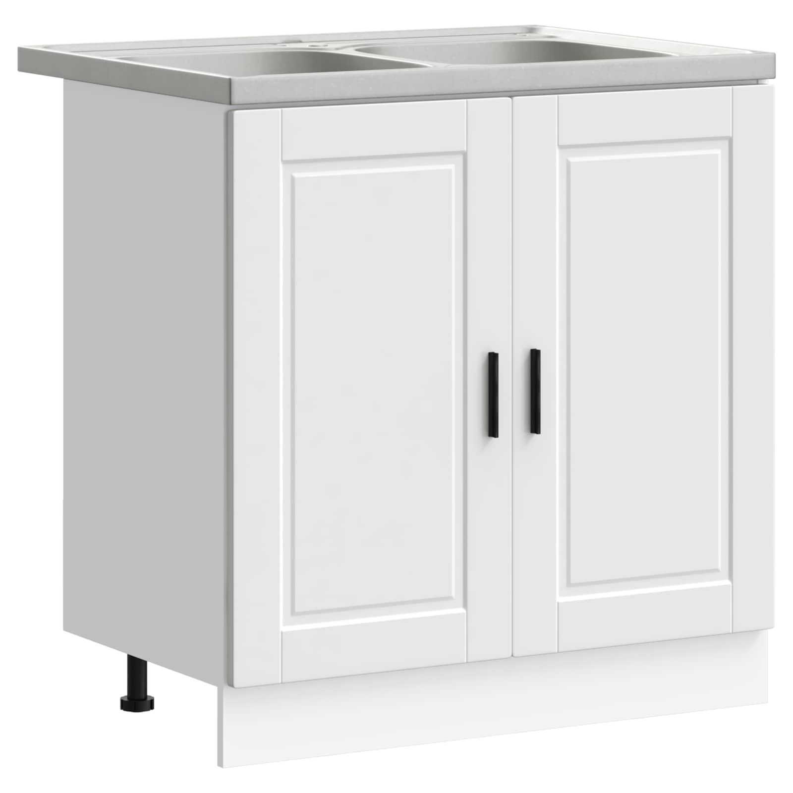 Waschbecken-Unterschrank mit Tür Porto 2 pcs Weiß Holzwerkstoff