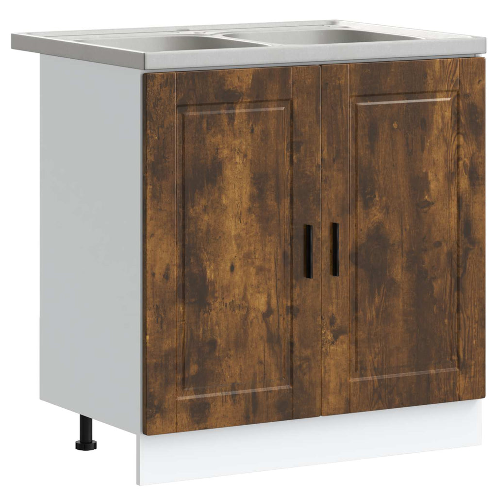 Waschbecken-Unterschrank Porto 2 pcs Braun Holzwerkstoff