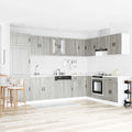 Waschbecken-Unterschrank mit Tür Porto 2 pcs Grau Holzwerkstoff