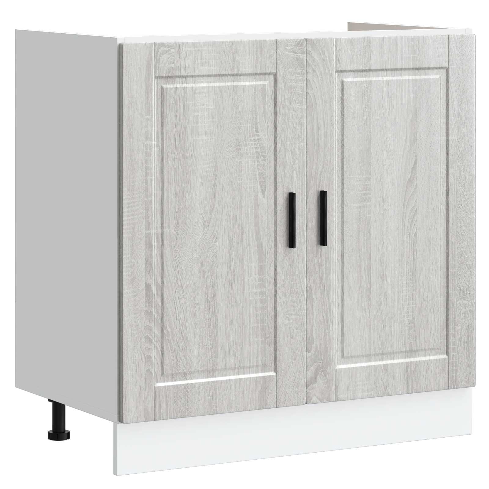 Waschbecken-Unterschrank mit Tür Porto 2 pcs Grau Holzwerkstoff