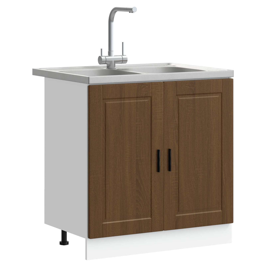Waschbecken-Unterschrank Porto 2 pcs Braun Holzwerkstoff
