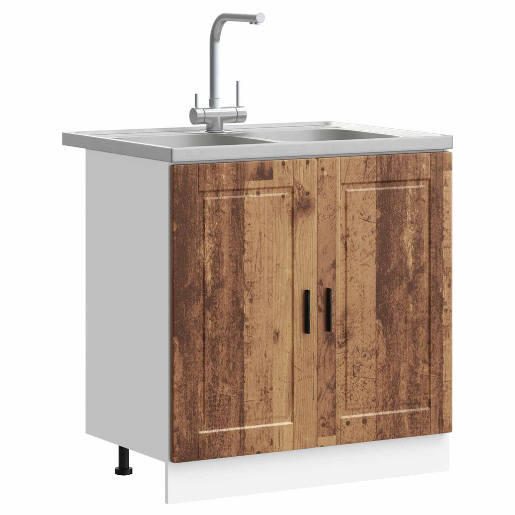 Waschbecken-Unterschrank Porto 2 pcs Braun Holzwerkstoff