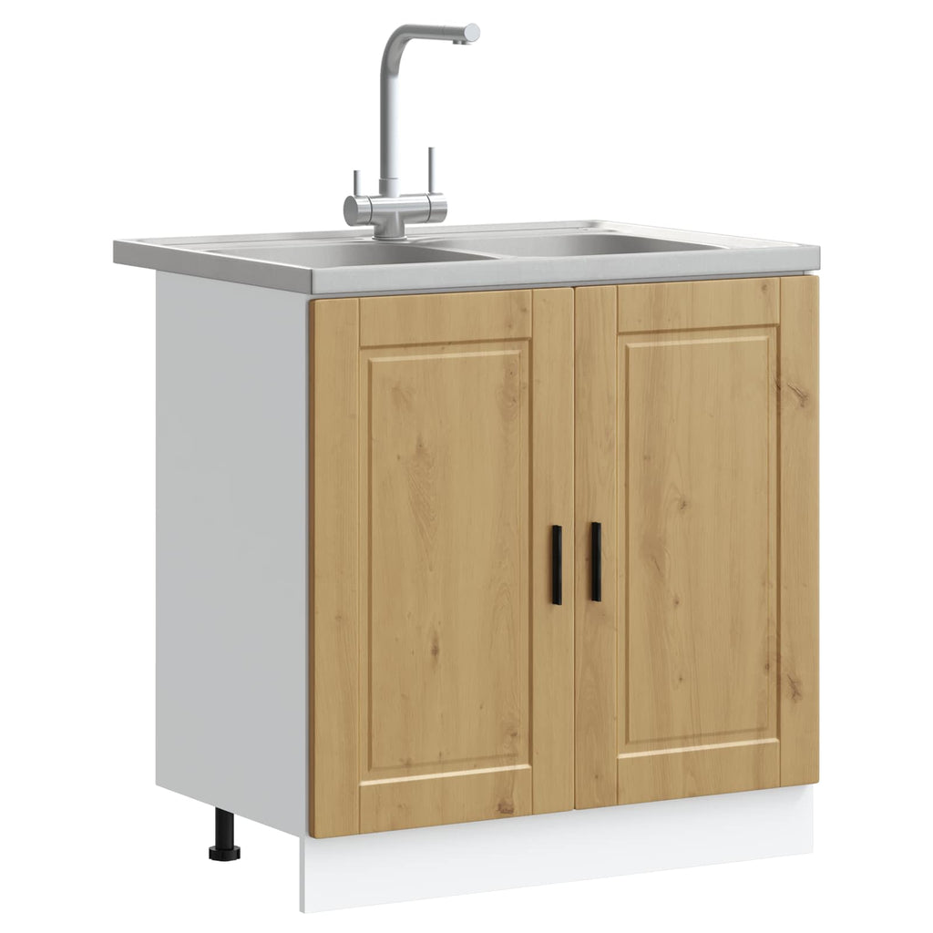 Waschbecken-Unterschrank Porto 2 pcs Braun Holzwerkstoff