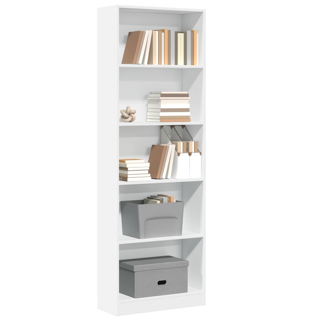 Bücherregal Weiß 60 x 24 x 176 cm Holzwerkstoff