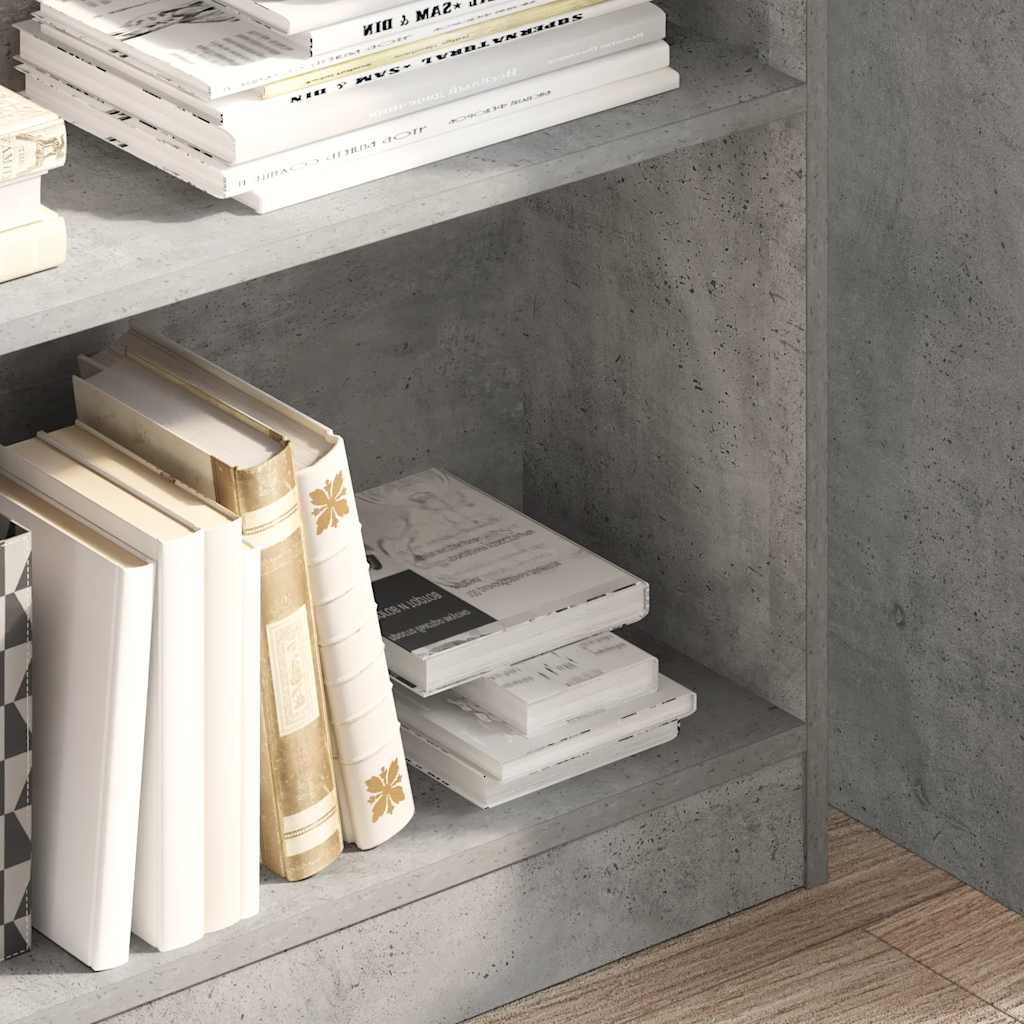 Bücherregal Betongrau 80x24x109 cm Holzwerkstoff