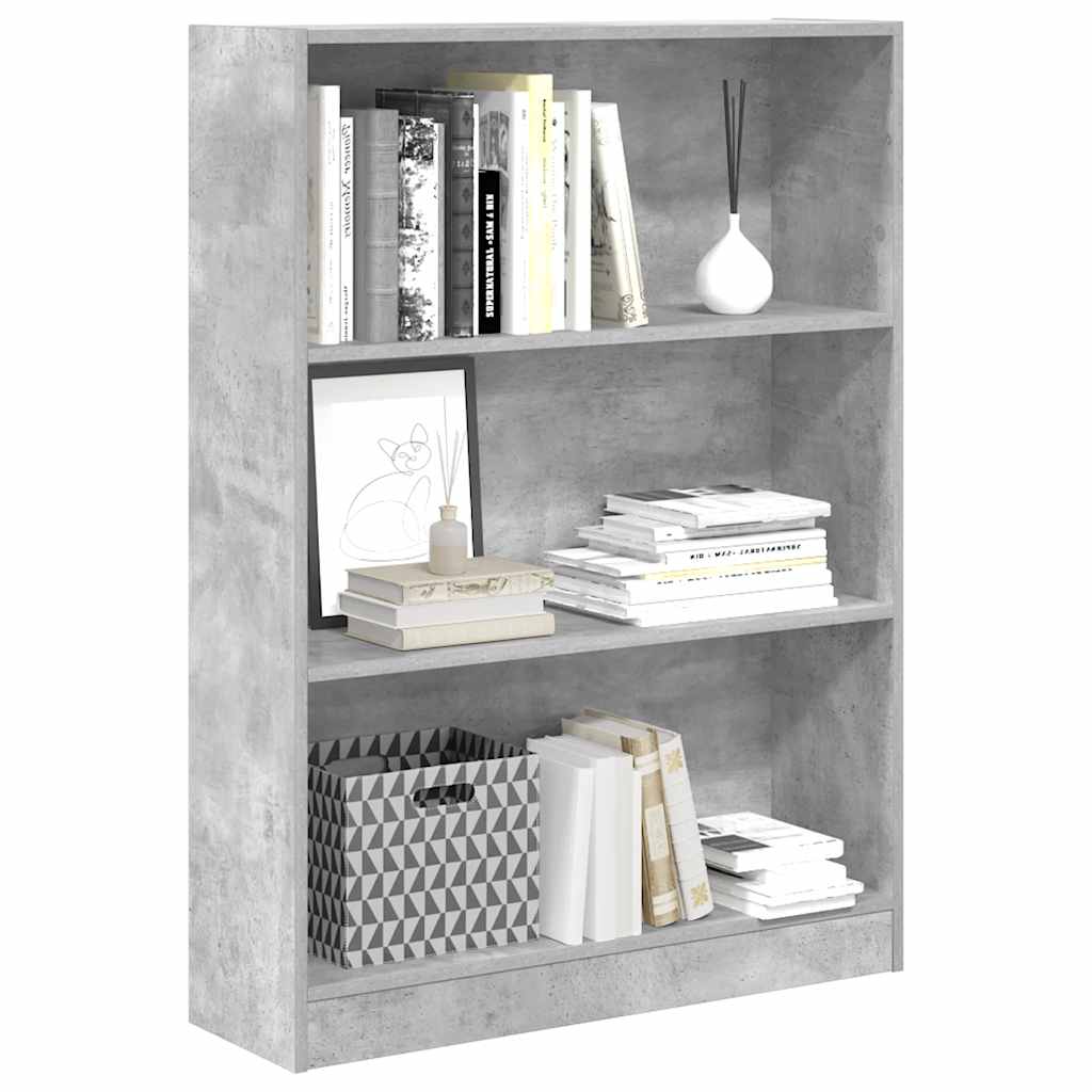Bücherregal Betongrau 80x24x109 cm Holzwerkstoff