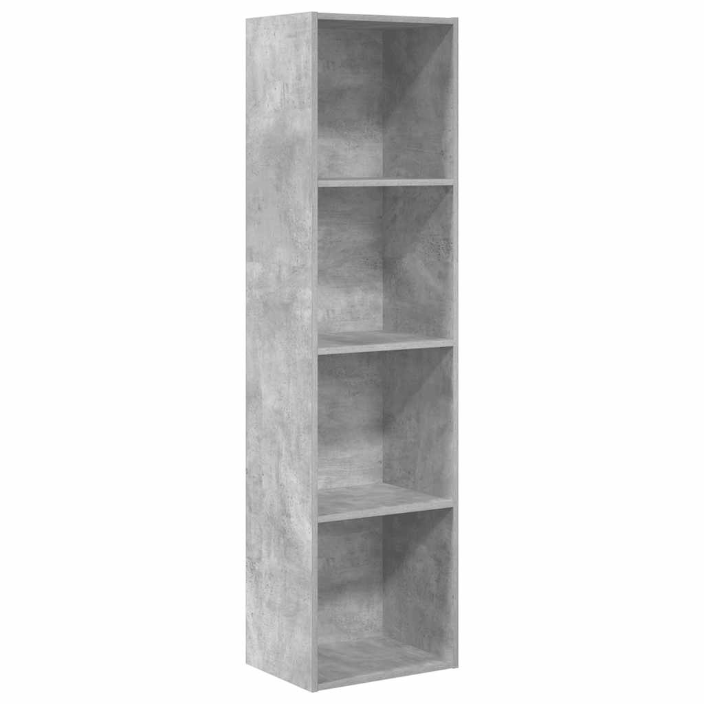 Bücherregal Betongrau 40x30x152 cm Holzwerkstoff