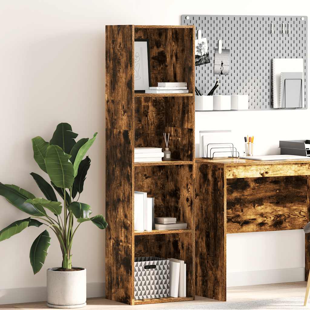 Bücherregal Räuchereiche 40x30x152 cm Holzwerkstoff