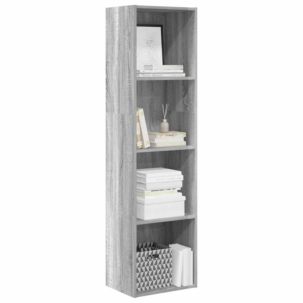 Bücherregal Grau Sonoma 40x30x152 cm Holzwerkstoff