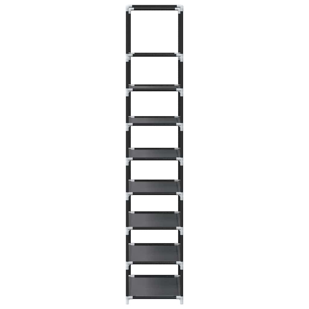 Schuhregal 8-stöckig Schwarz 44x28x145 cm Vliesstoff