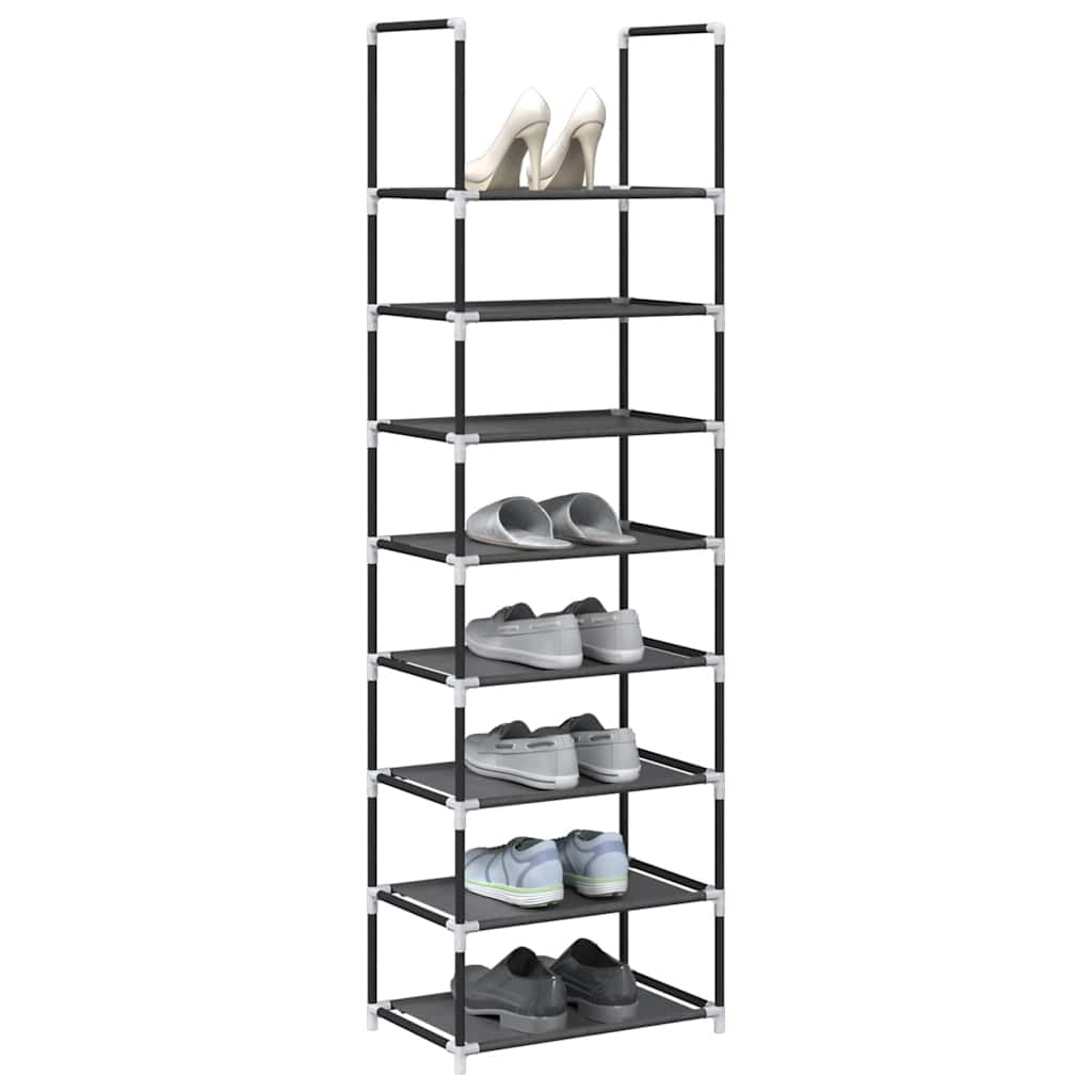 Schuhregal 8-stöckig Schwarz 44x28x145 cm Vliesstoff