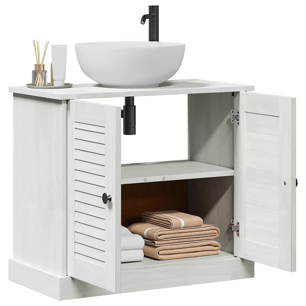 Waschbeckenunterschrank VIGO Weiß und Antikweiß 68 x 34 x 59 cm
