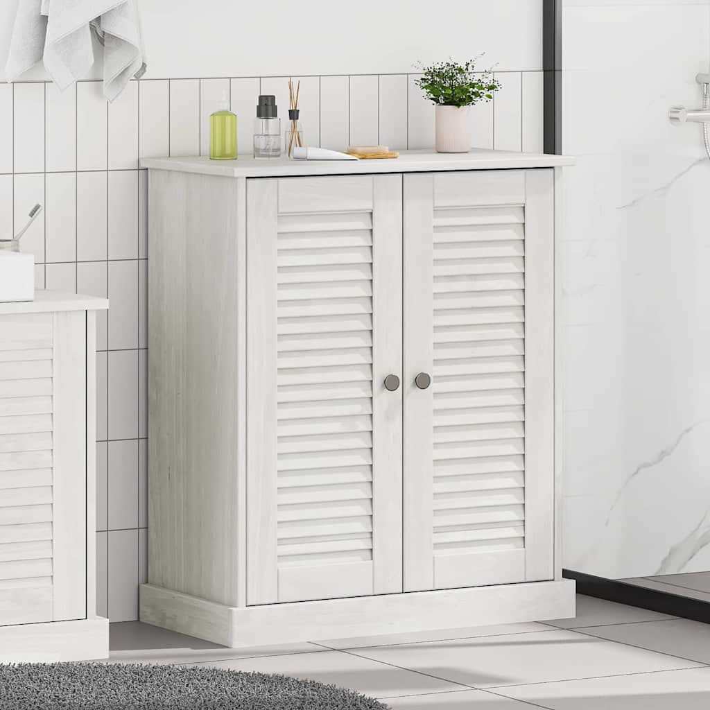 Badezimmerschrank VIGO Weiß und Antikweiß 68 x 34 x 80 cm