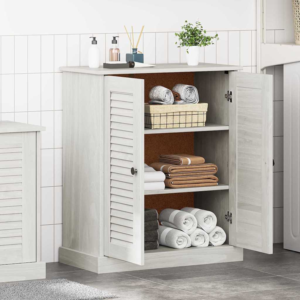 Badezimmerschrank VIGO Weiß und Antikweiß 68 x 34 x 80 cm