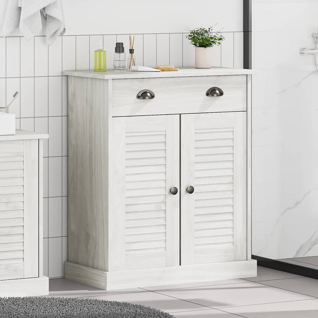 Badezimmerschrank VIGO Weiß und Antikweiß 68 x 34 x 80 cm