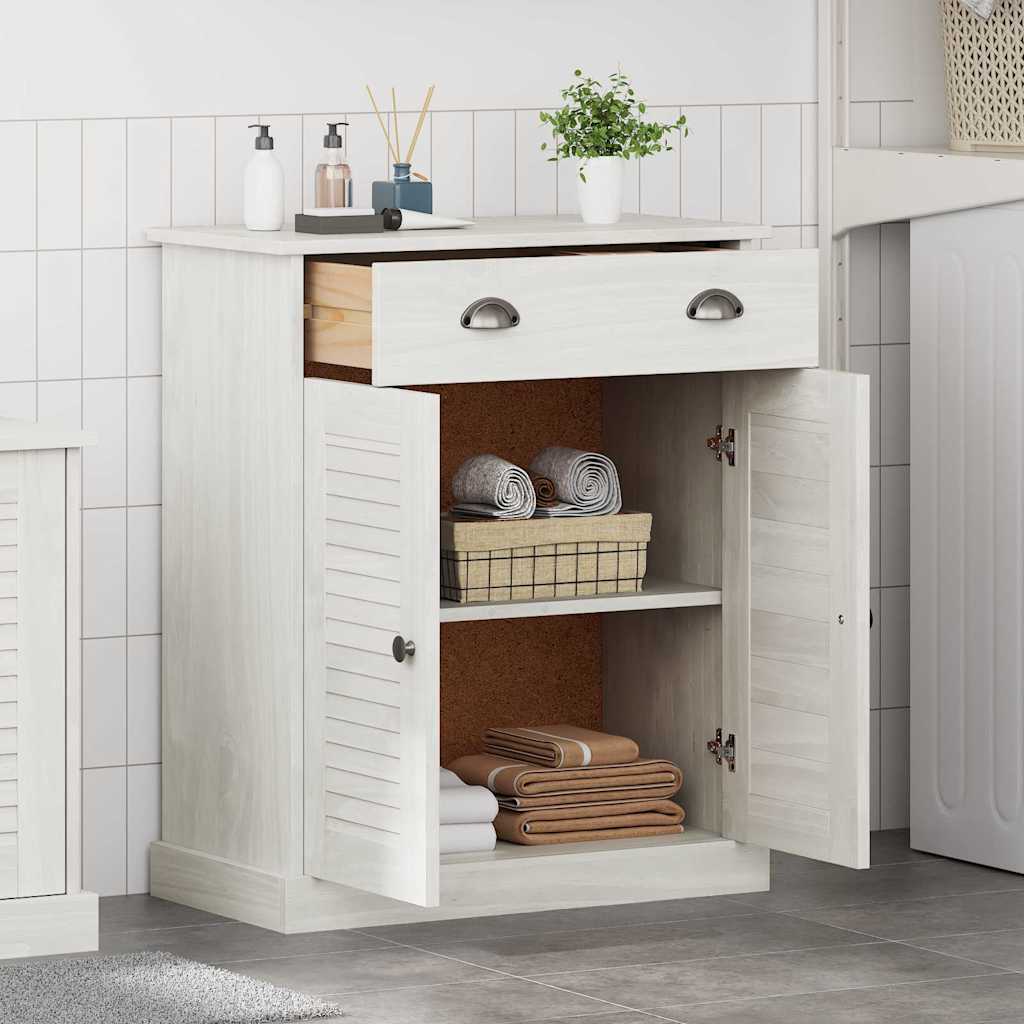 Badezimmerschrank VIGO Weiß und Antikweiß 68 x 34 x 80 cm