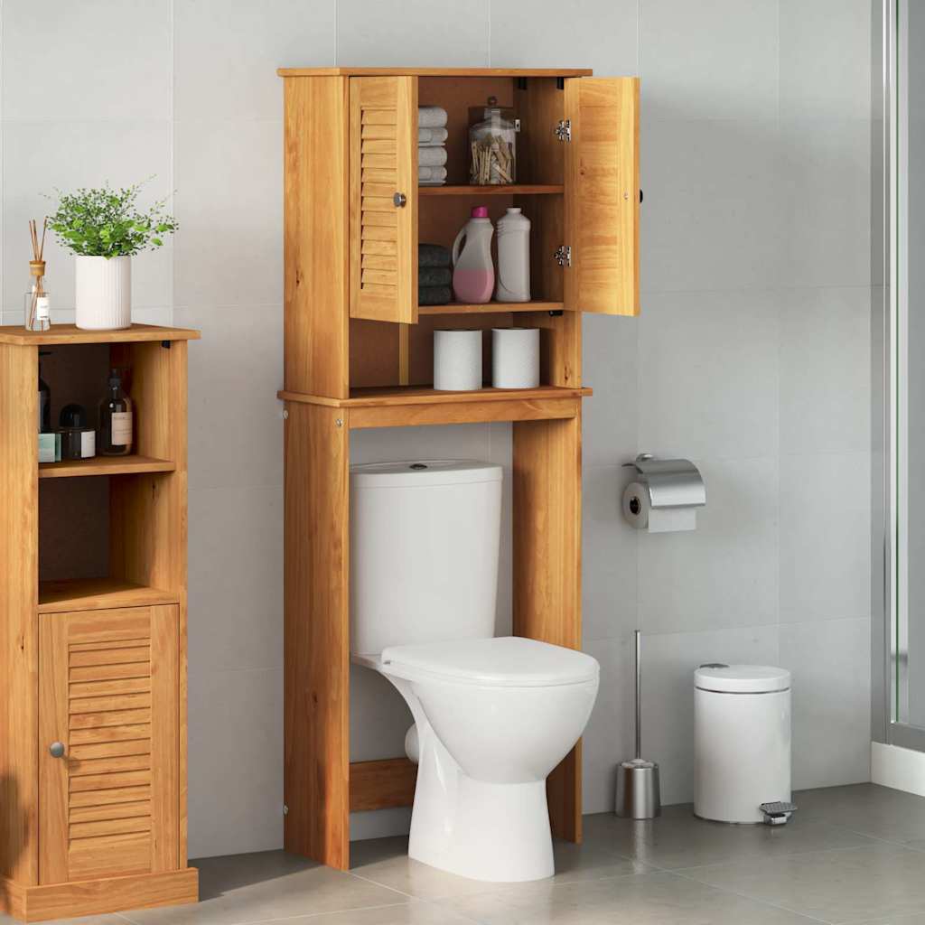 Toilettenschrank VIGO Braun und Honigbraun 60 x 27 x 161 cm